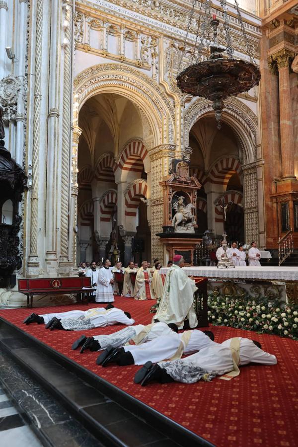 La ordenación de cinco nuevos presbíteros en la Mezquita-Catedral de Córdoba, en imágenes