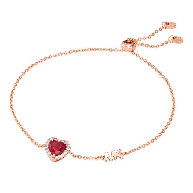 Pulsera San Valentín de Michael Kors (129 €). De plata de ley con chapado en oro y detalle de corazón laminado con incrustaciones brillantes.