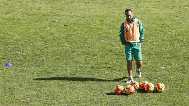 Oltra, durante un entrenamiento en la Ciudad Deportiva