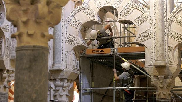 Obras en el interior de la Mezquita-Catedral