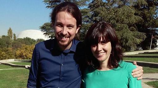 Domínguez, junto al líder nacional de Podemos