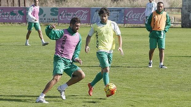 Arturo, en un entrenamiento del Córdoba CF