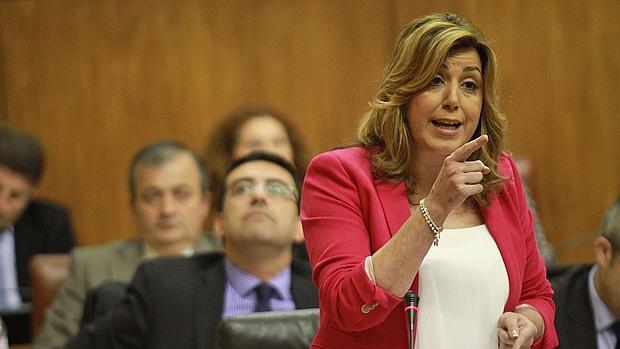 Susana Díaz, el pasado jueves en el Parlamento