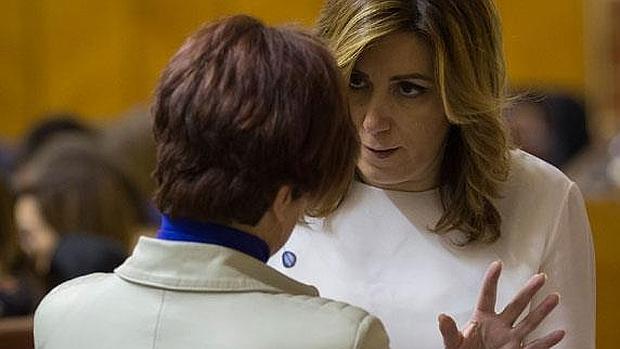 Susana Díaz, este miércoles en el Parlamento