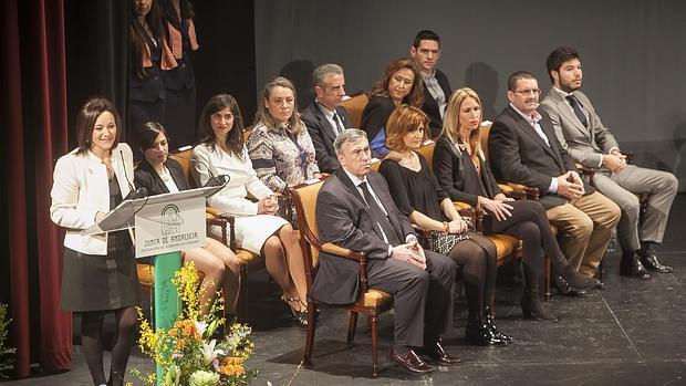 Rafaela Crespín, junto a los homenajeados de Córdoba