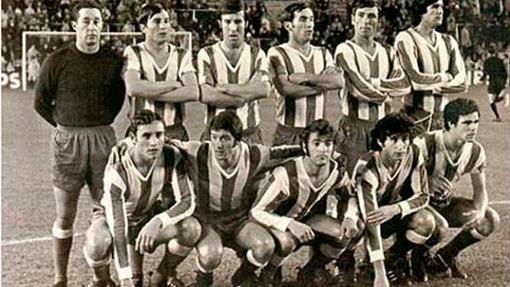 Alineación cordobesistas en el Bernabéu en 1972