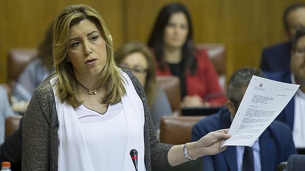 La presidenta andaluza Susana Díaz, al anunciar la convocatorias de subvenciones para recuperar la formación para el empleo