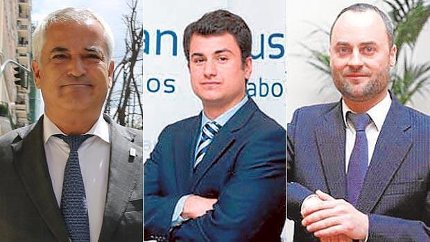 De izqda. a dcha., el imputado Luis Pineda, su hijo Daniel y su antiguo abogado de confianza Alfredo Martínez Muriel