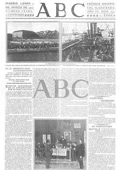 Portada de ABC de 1907 en la que se hacía eco de la partida hacia Hawai