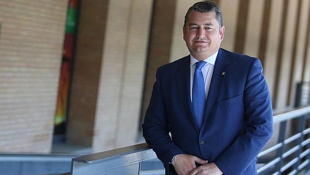 El delegado del Gobierno en Andalucía, Antonio Sanz, en la estación de Santa Justa