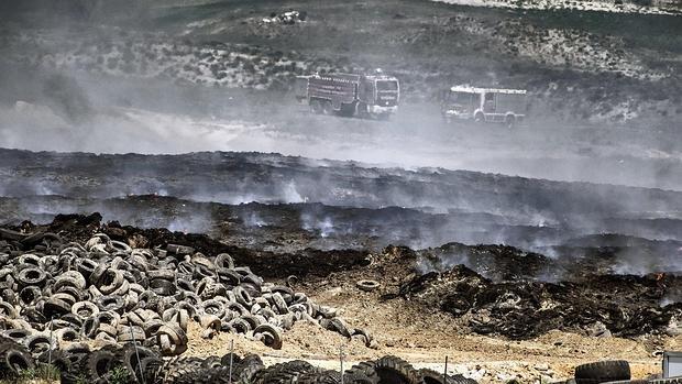 Incendio en el vertedero de neumáticos de Seseña, en la provincia de Toledo