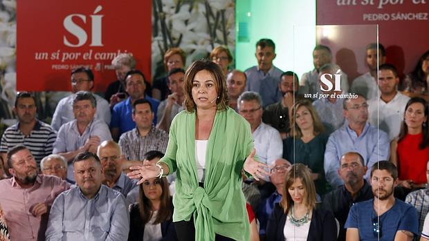 La alcaldesa, Isabel Ambrosio, en un mitin del PSOE