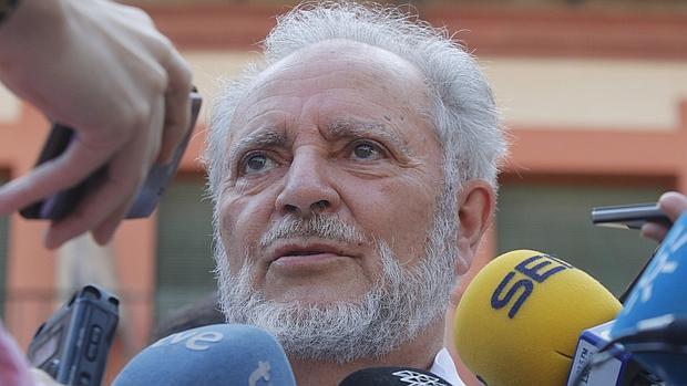 Julio Anguita, esta mañana en la Corredera