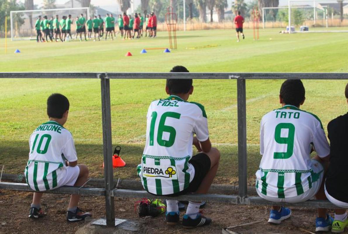 Imagen de la sesión de entrenamiento de la ciudad deportiva de ayer