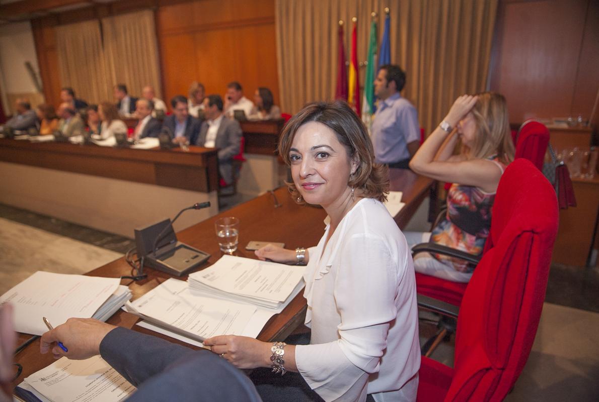 La alcaldesa, Isabel Ambrosio, durante un pleno del Ayuntamiento de Córdoba