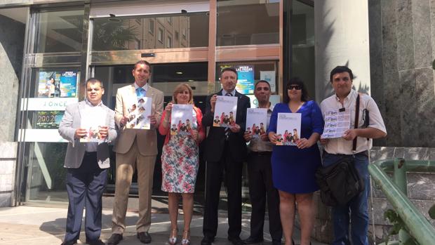 Representantes de la ONCE, ayer en la sede de la organización