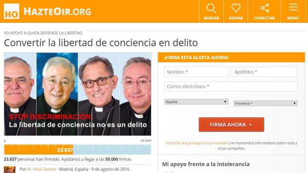 La plataforma ha recogido cerca de 24.000 firmas desde que fuera creada la petición