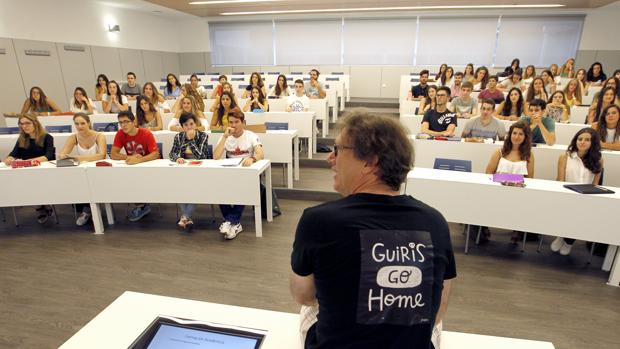 Una de las clases de Loyola Andalucía durante el inicio del curso pasado