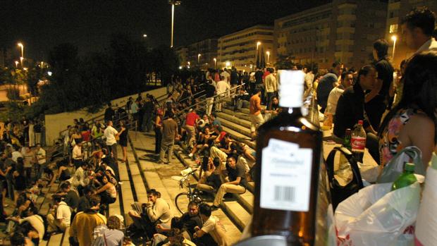 Botellón en el Vial en una foto de archivo