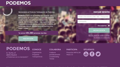 Página web oficial de Podemos