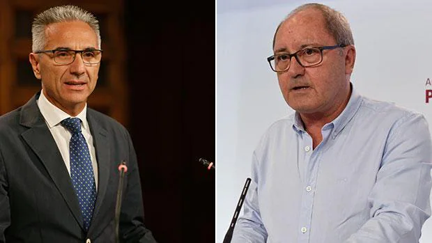 Miguel Ángel Vázquez, portavoz del Gobierno andaluz, y Juan Cornejo, número dos del PSOE regional
