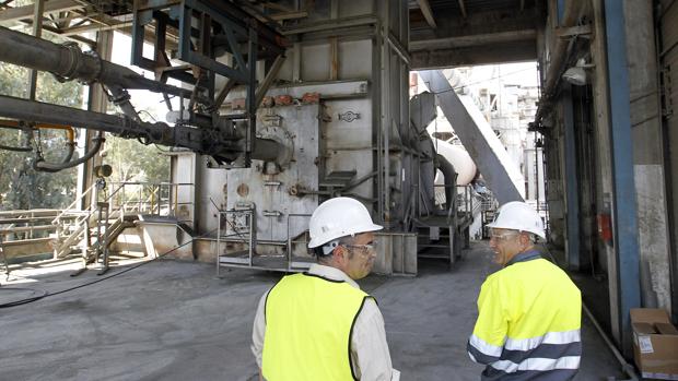 Trabajadores de Cementos Cosmos en las instalaciones de la fábrica