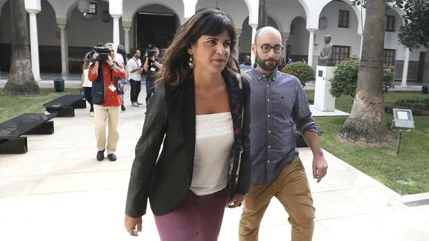 La portavoz de Podemos, Teresa Rodriguez, en el Parlamento andaluz