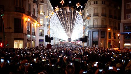 Inauguración del alumbrado en la calle Larios de Málaga