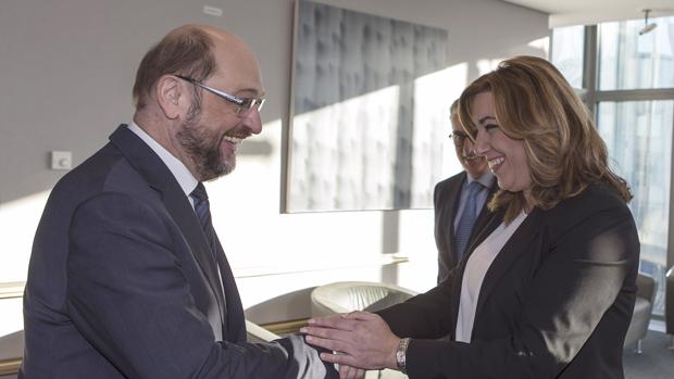 La presidenta de la Junta de Andalucía, Susana Díaz y el presidente del Parlamento Europeo, Martin Schulz