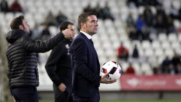 Luis Carrión durante el duelo ante el Málaga