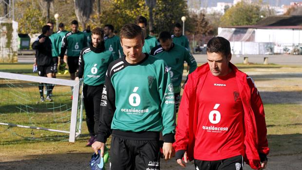 Luis Carrión en un entrenamiento del Córdoba CF