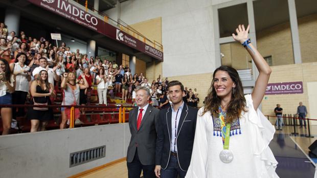 Lourdes Mohedano durante un homenaje tras los Juegos Olímpicos