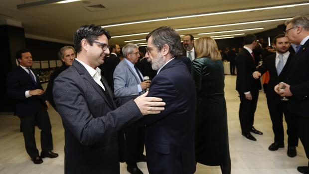 Pedro García, con el expresidente del Córdoba CF en la copa de Navidad