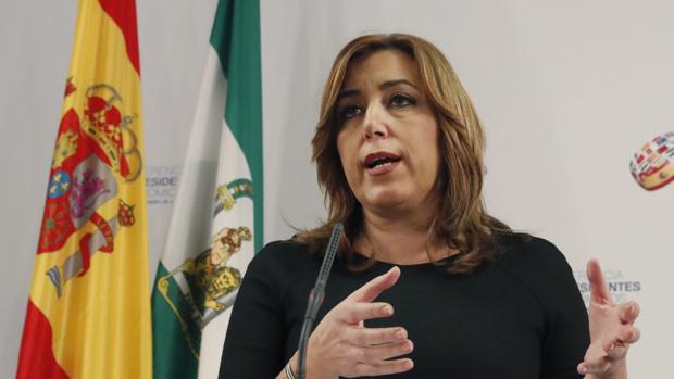 La presidenta de la Junta de Andalucía, Susana Díaz, tras la celebración de la cumbre de presidentes autonómicos