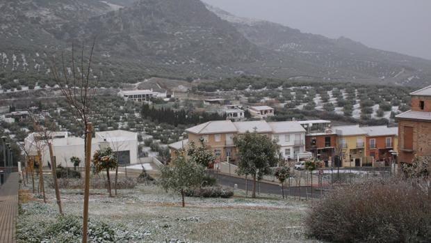 Nieve en Doña Mencía, esta mañana