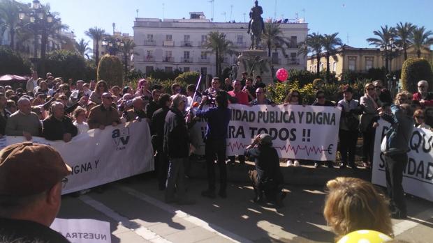 Manifestación en Jerez contra lios recortes en Sanidad en Andalucía