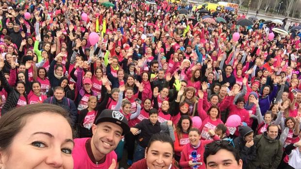 Selfie multitudianrio de la Pink Running esta mañana