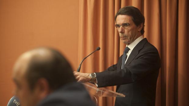 El expresidente del Gobierno, José María Aznar, en la conferencia