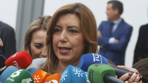 Susana Díaz ayer durante su visita a Huelva