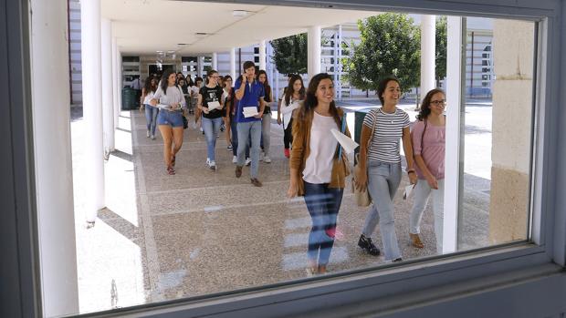 Alumnos en el campus universitario de Rabanales en Córdoba