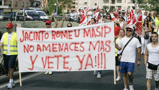 Protesta de trabajadores de Pérez Giménez en 2011