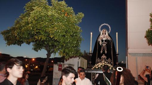 La Virgen de la Salud y Traspado, durante su salida