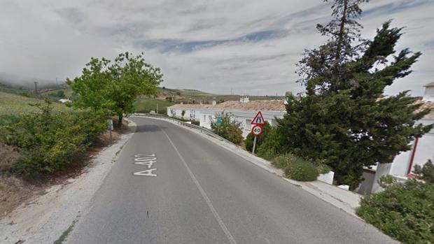 Lugar del suceso en kilómetro 24 de la carretera A-402, a supaso por Alhama de Granada