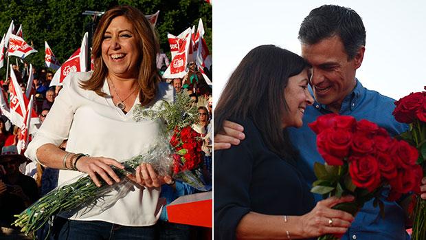 Suana Díaz y Pedro Sánchez se dieron cita en Sevilla por separado