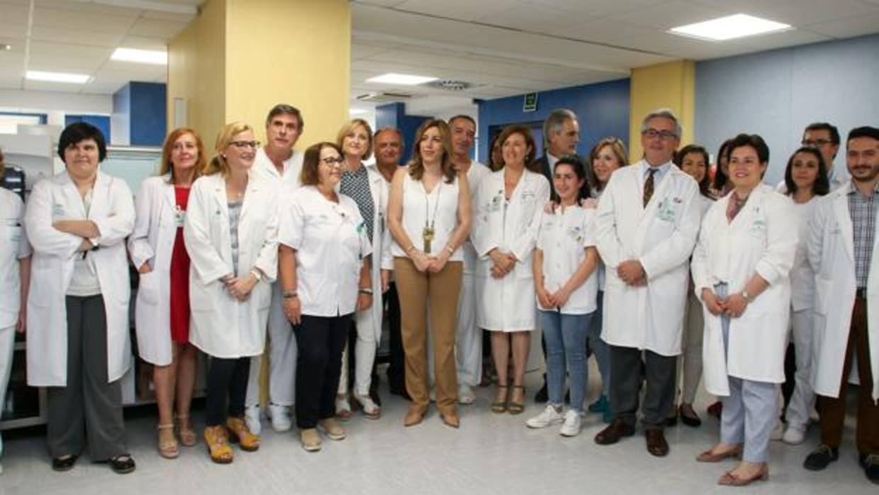 Susana Díaz, el viernes en el Hospital de Valme de Sevilla a donde realizó una visita institucional