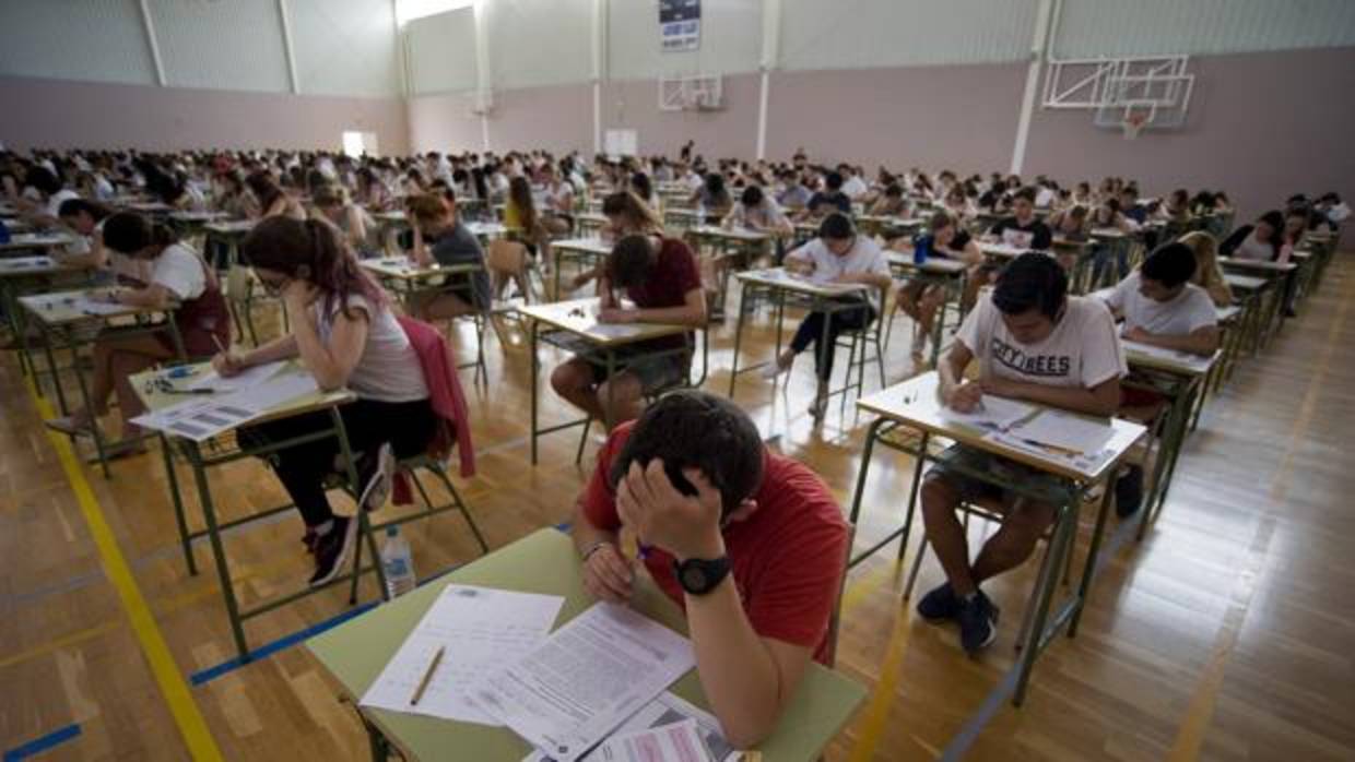 Alumnos universitarios durante un examen