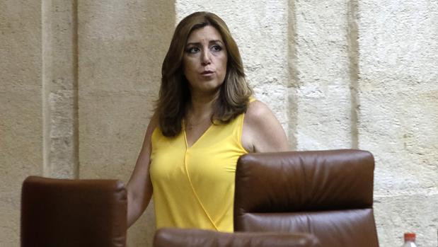 Susana Díaz, ayer en el Parlamento