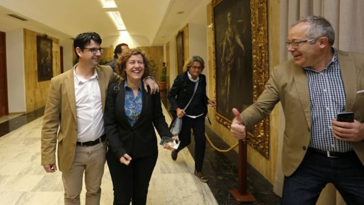 Pedro García y Alba Doblas en el Ayuntamiento de Córdoba