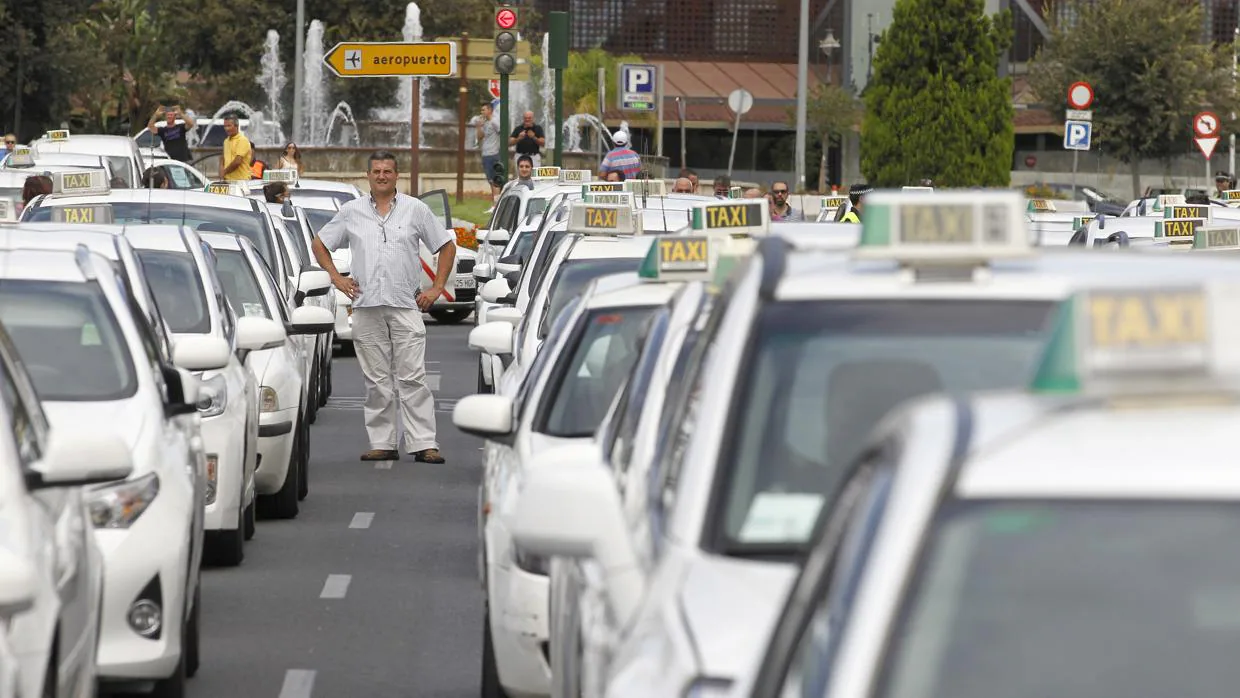 Taxis en una manifestación en Córdoba