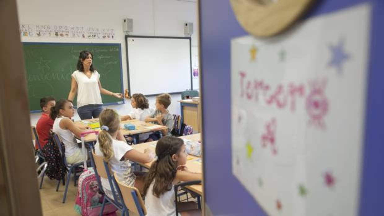 Clase en el Colegio López Diéguez